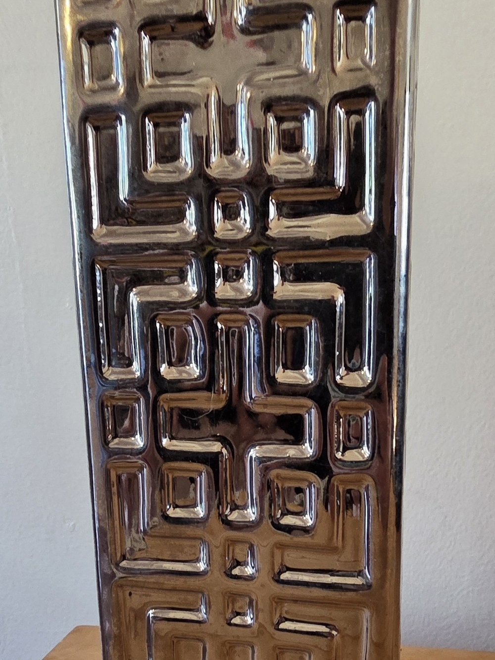 Geometric Metallic Ceramic Vase - Shiny Gold Finish - Picture 2 of 8